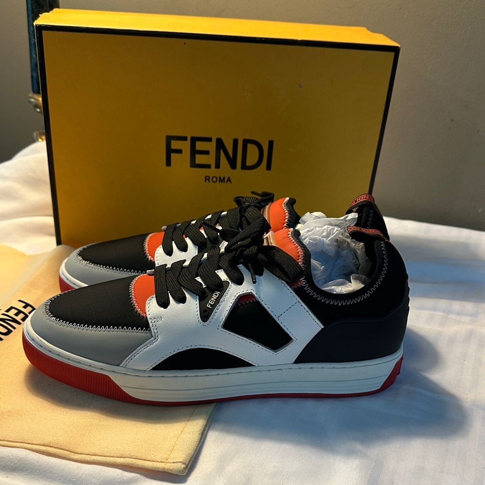 Black White and Red Men’s Low-Top Sneakers